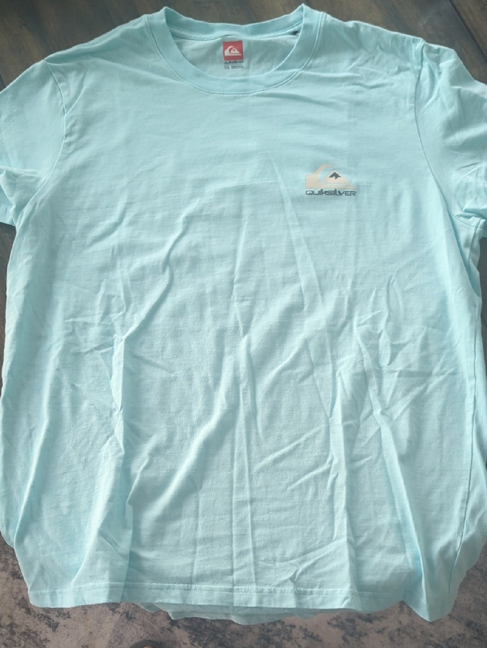 Quiksilver Men's Light Aqua Logo Crew Tee - Aqua